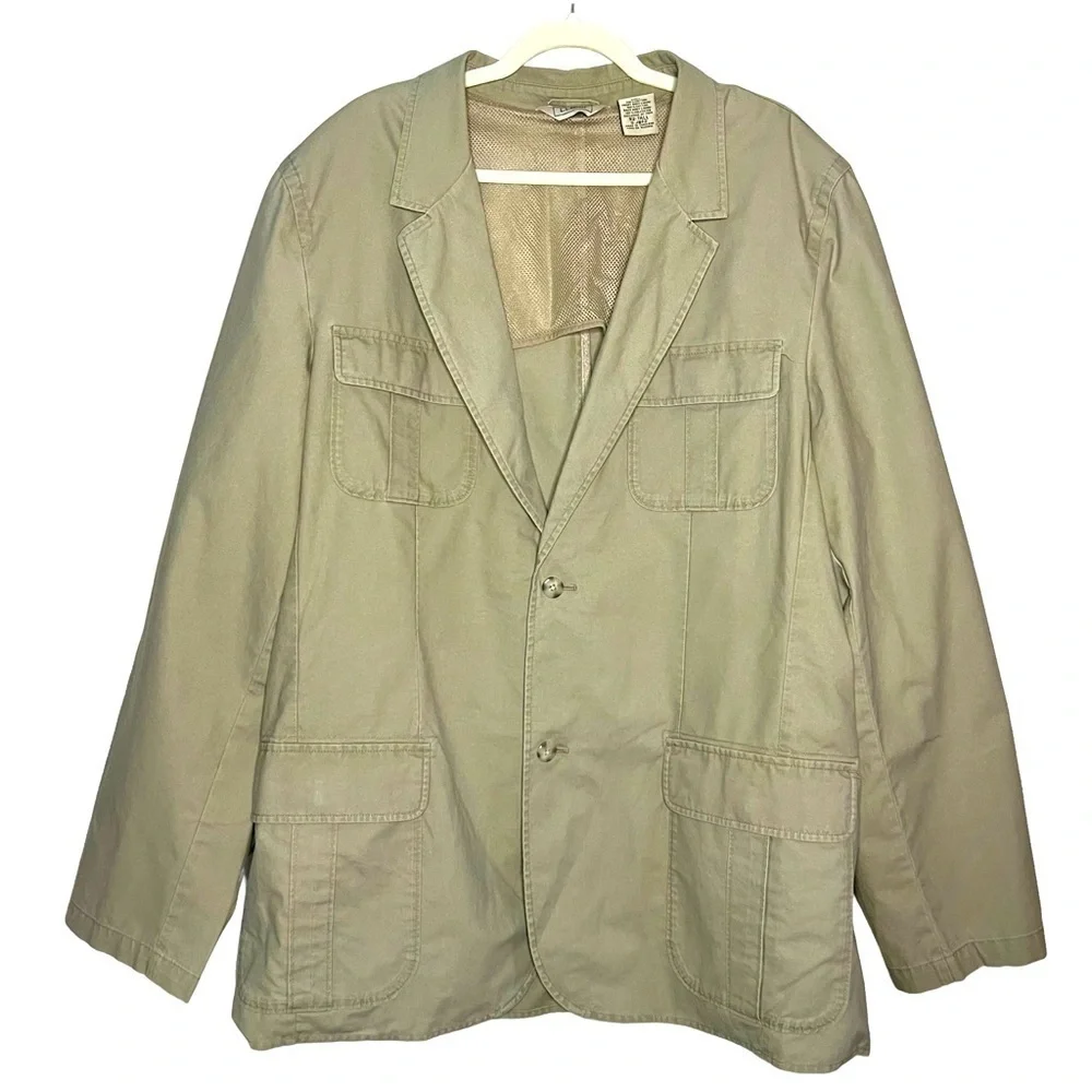 L.L. Bean Vintage Chore Field Utility Elbow Patches Jacket Size 52 Tall
